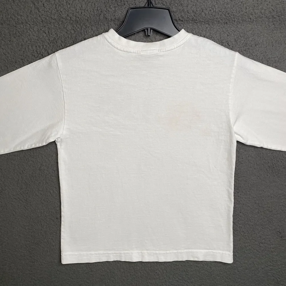 GUESS JEANS USA T-Shirt White Long Sleeve Womens Small Classic Spellout Logo - Picture 11 of 16